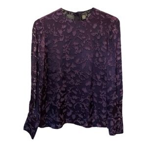 Dana Buchman Deep Purple Floral Blouse